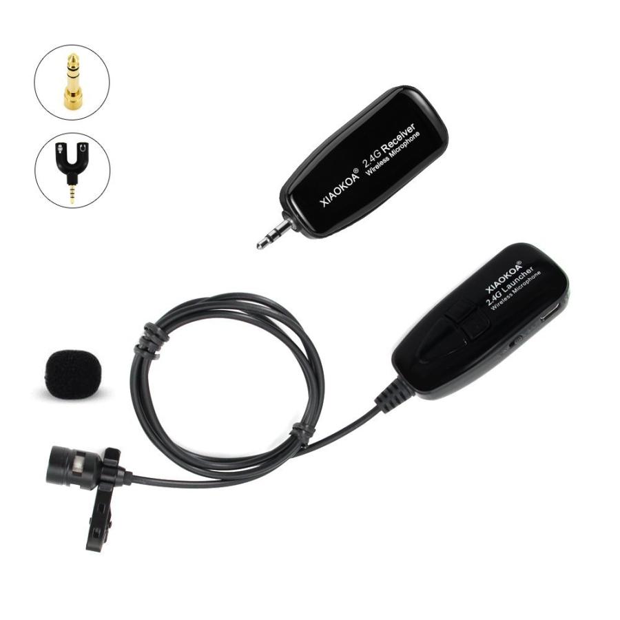 Xiaokoa 2 4g ワイヤレスマイク クリップマイク ネクタイ式マイク ピンマイク 拡声機能 ハンズフリーマイク
