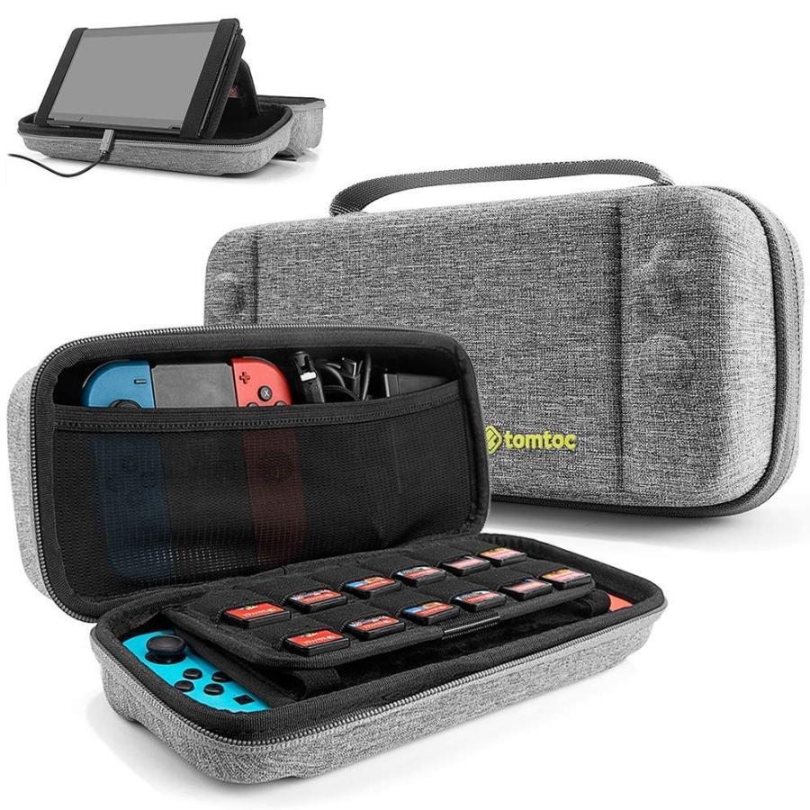 Tomtoc Nintendo Switch 対応 専用ケース 持ち運び キャリングケース ハードポーチ 大容量 Nintendo Switch コントローラー