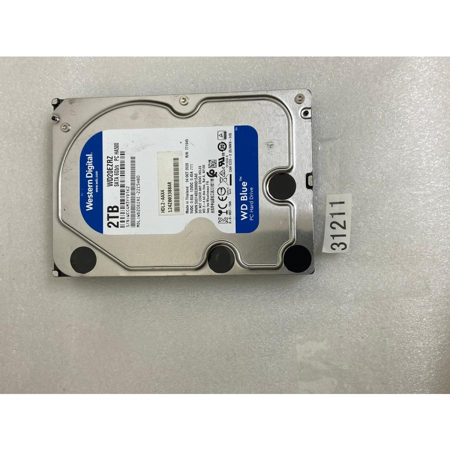 2000GB SATA 3.5インチ  2TB SATA HDD WD WD20EARZ-22C5XB0 SATA 2TB ハードディスク 中古 使用時89間時間 | WD Blue