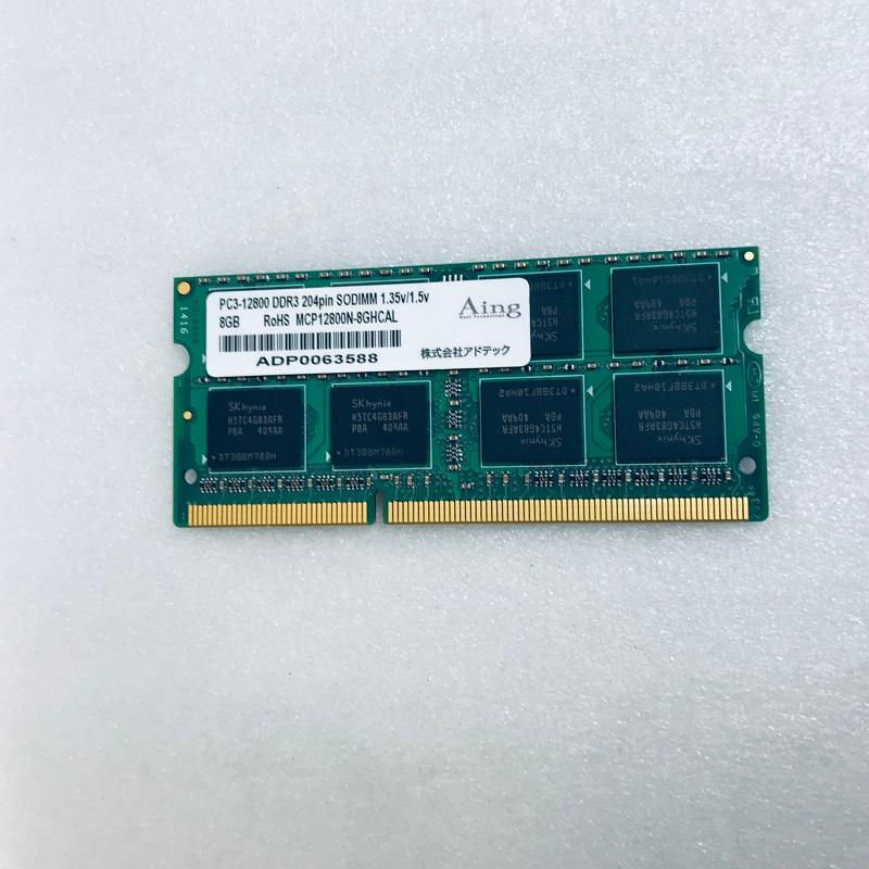 AING 2rx8 PC3-12800S 8GB DDR3-1600 DDR3ノートパソコン用メモリ 204