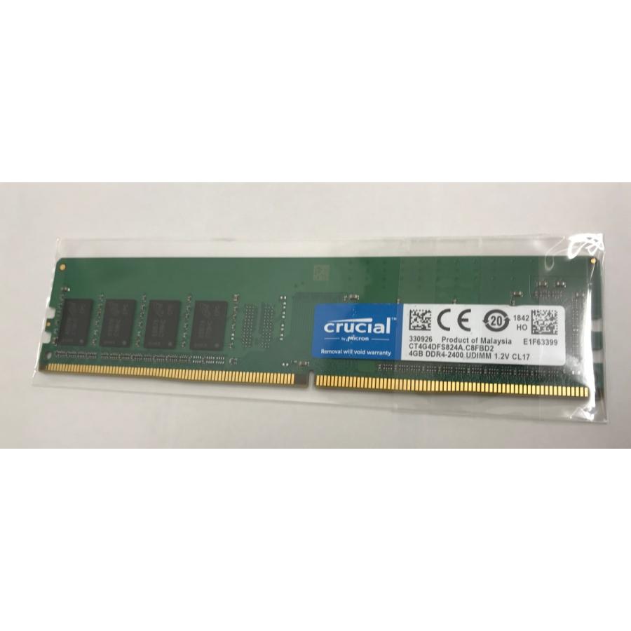 CRUCIAL PC4-2400T 4GB PC4-19200 4GB DDR4 デスクトップ用メモリ 288ピン DDR4 DESKTOP RAM 中古品動作品｜thanksjp｜02