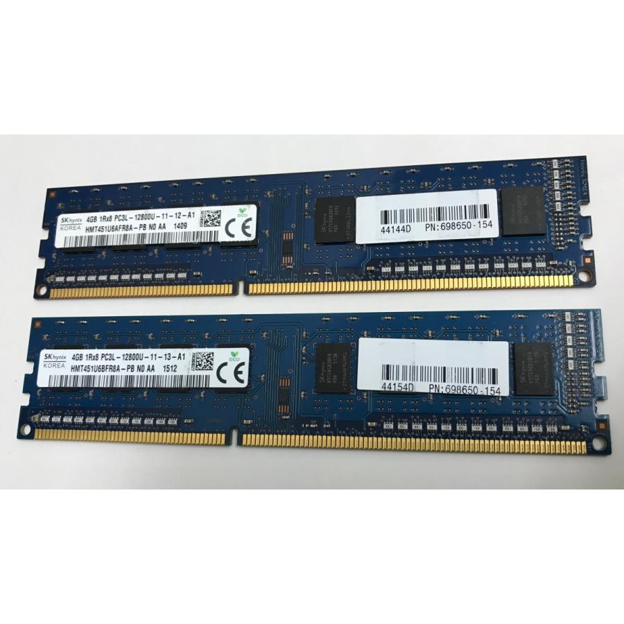 SK HYNIX PC3L-12800U 4GB 2枚で 8GB DDR3L 1600 4GB 2枚 8GB DDR3L デスクトップ用 メモリ 240ピン ECC無し DDR3L DESKTOP RAM｜thanksjp｜03