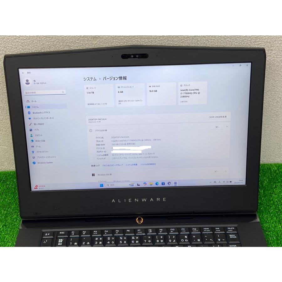ALIENWARE dell alienware 15 r3 gaming pc i7 7700hq i7第7世代