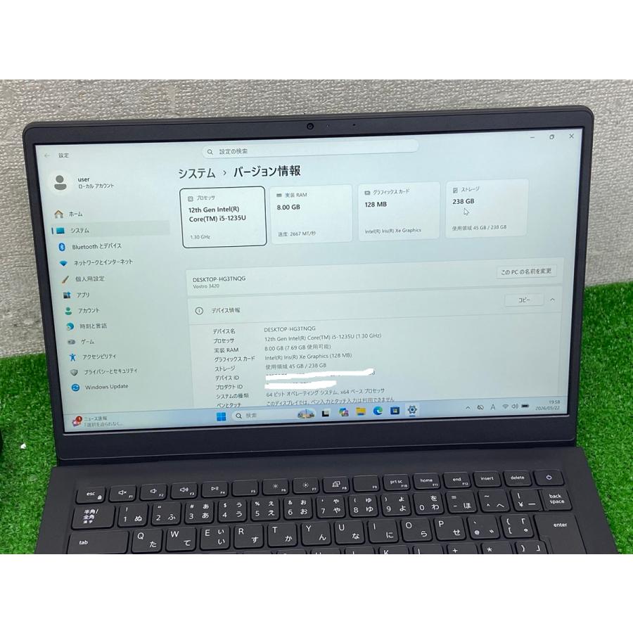 Inspiron 7000 dell vostro 3420 i5 12th gen laptop 第12世代 ノート