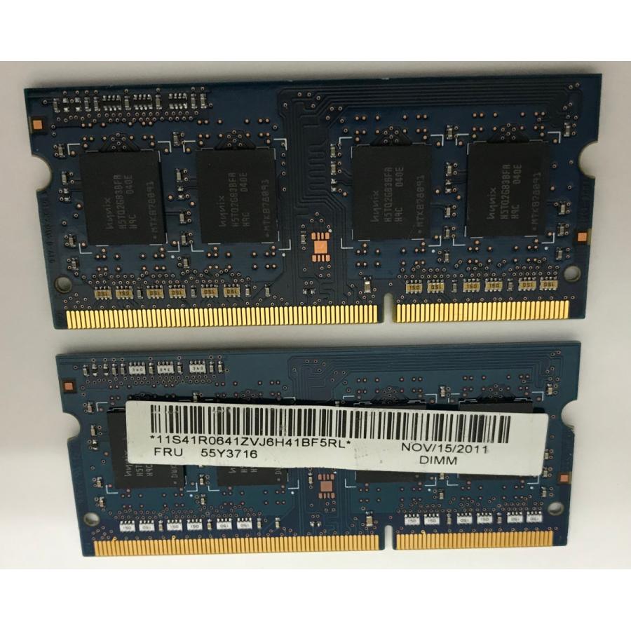 贈答品 HYNIX 2Rx8 PC3-12800S 4GB 2枚組 1セット 8GB DDR3 ノート用
