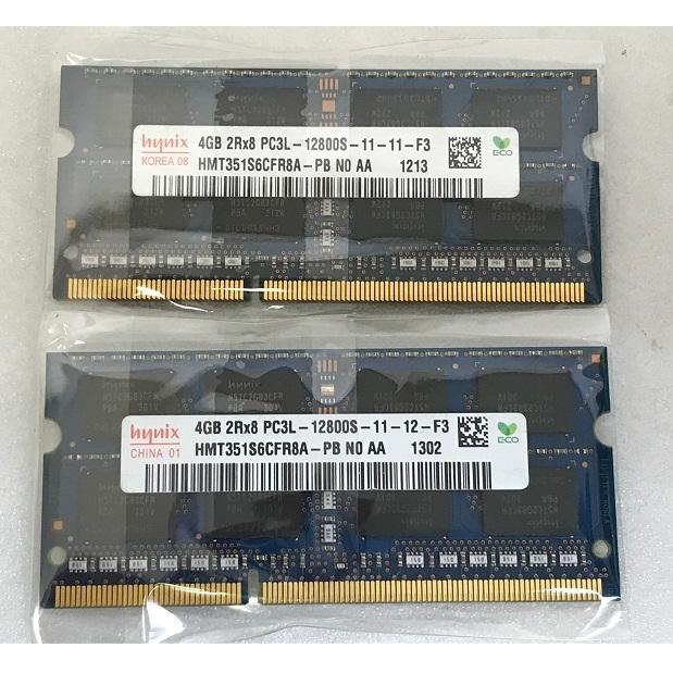HYNIX 2Rx8 PC3L-12800S 4GB 2枚 8GB DDR3L ノートPC用 メモリ 204ピン DDR3L-1600 4GB 2枚 DDR3L LAPTOP RAM 中古動作確認済み