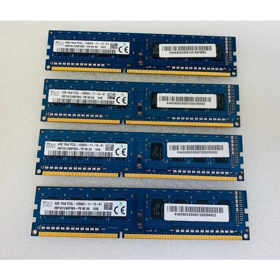 SK hynix SK HYNIX 1RX8 PC3L-12800U 4GB 4枚 DDR3 16GB DDR3 