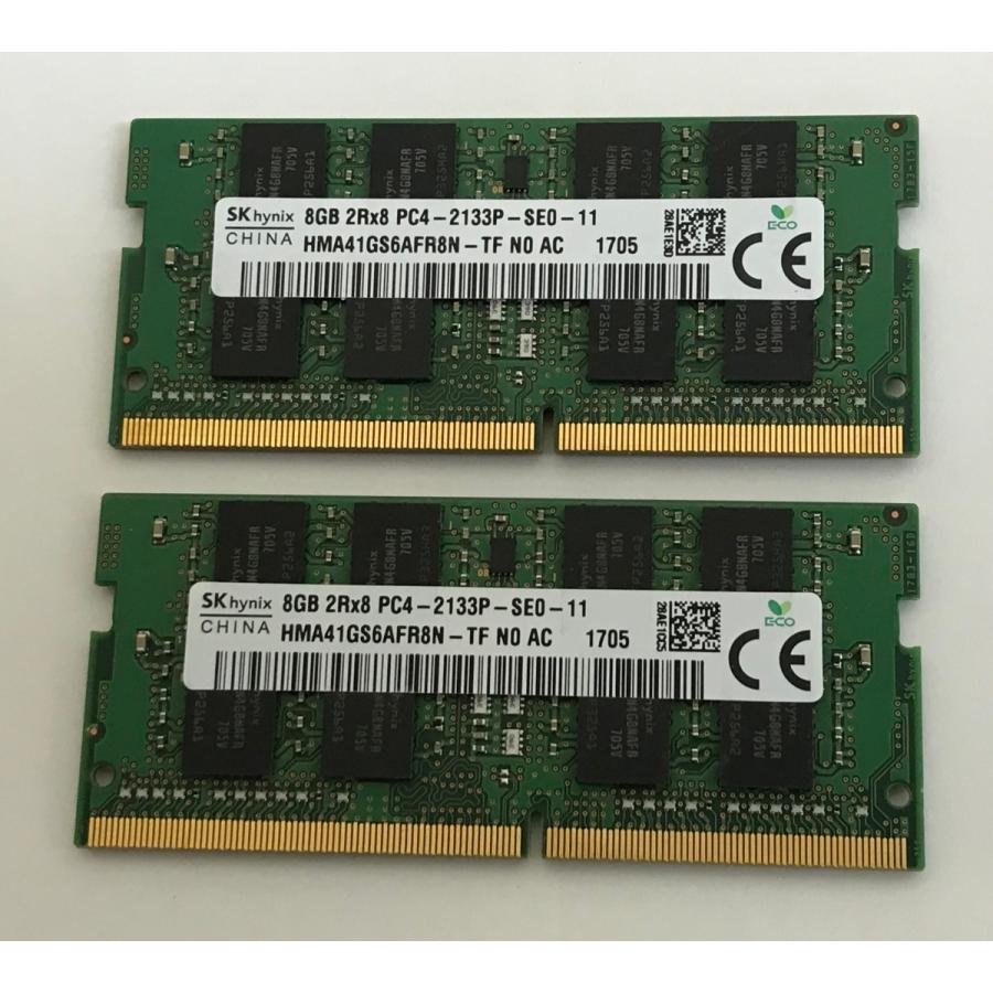 SK HYNIX PC4-2133 16GB 8GB 2枚で16GB DDR4 ノートパソコン用メモリ PC4-17000 8GB 2枚セット 260ピン 中古 RAM 動作確認済み｜thanksjp