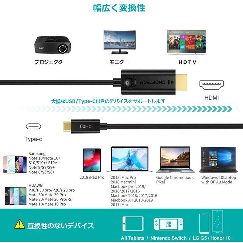 国産品 to C Type 60Hz高解像度 ４K 1.8M HDMI変換ケーブル to C USB HDMI ハイスピード 10Gbps ケーブル  HDMIケーブル - www.fattoriabacio.com