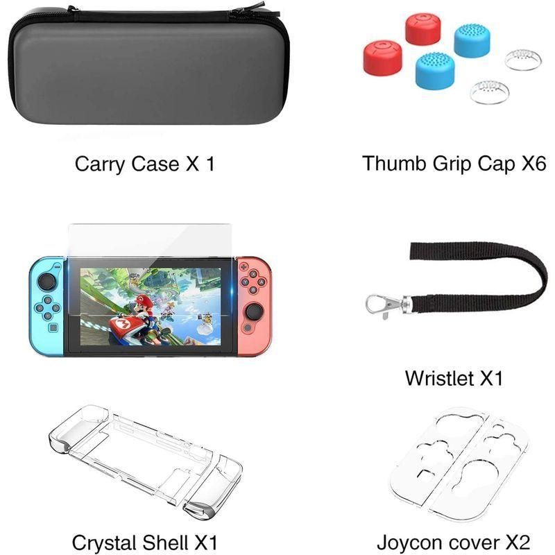 いいスタイル Switch ケース ニンテンドースイッチ Heystop 大容量 カバー 強化ガラスフィルム 7sbbagg5cbd3a2ao P1ai