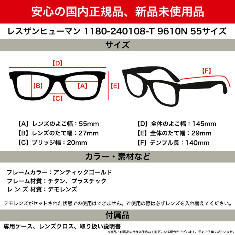 レスザンヒューマン メガネ 1180-240108-T 9610 55 Less than human Less than human