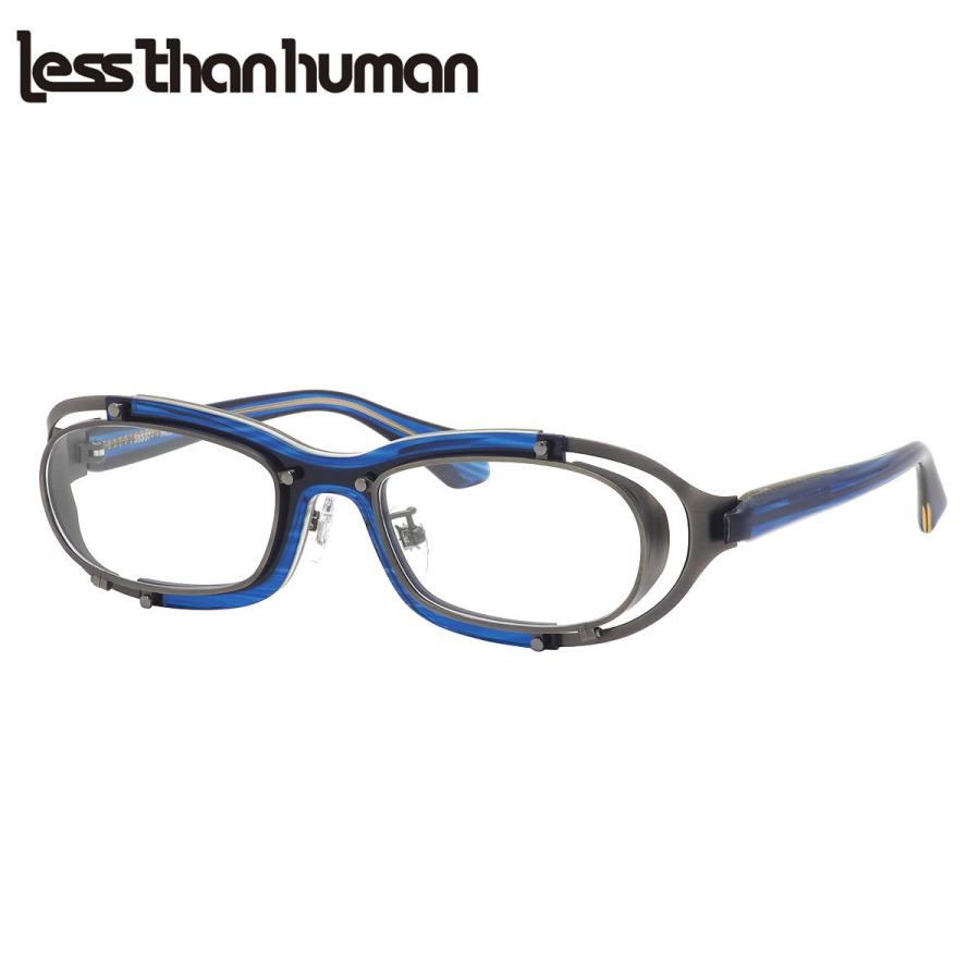レスザンヒューマン 38507 89 54 メガネ Less than human みやこおち ゴーグルスタイル ガンメタ風 アンティークシルバー調