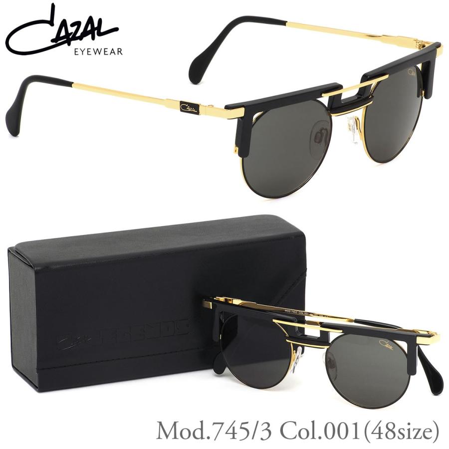 カザール CAZAL サングラス 745/3 001 48サイズ LEGENDS レジェンズ ダブルブリッジ ラウンド ブラック