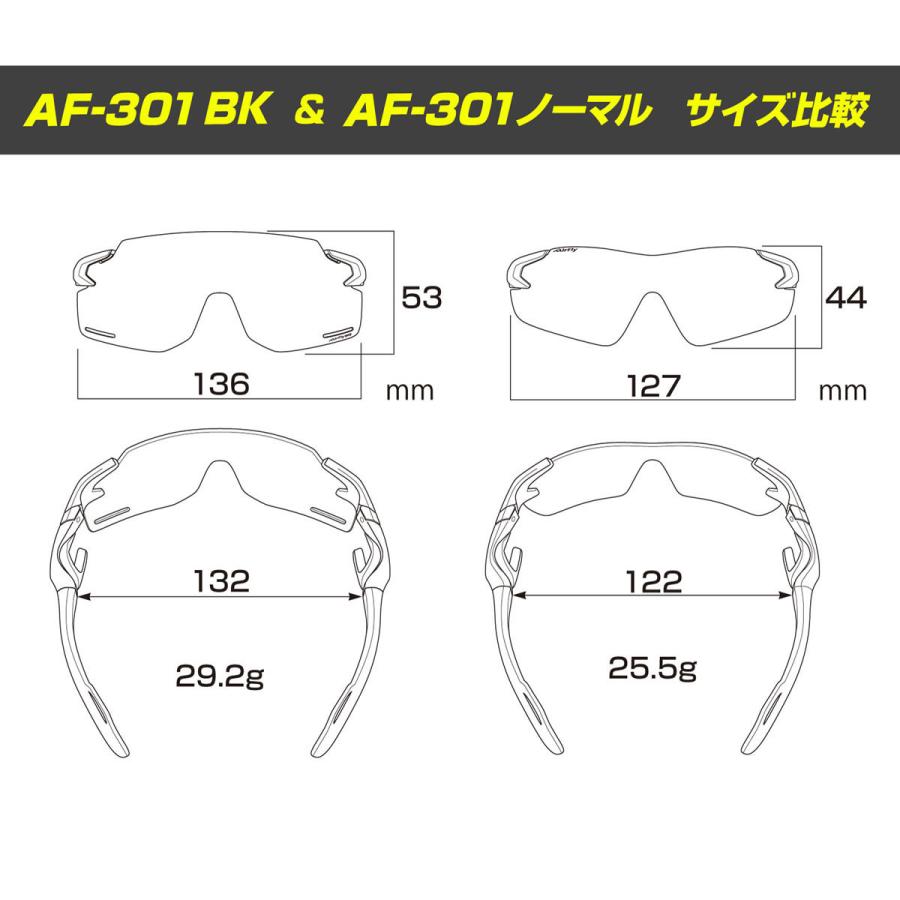 エアフライ サングラス AirFly AF-301 C-34BK ノーズパッドなし スポーツ 特許取得 一枚レンズ ゴーグル ずれない 軽い AF-3｜thats-net｜09