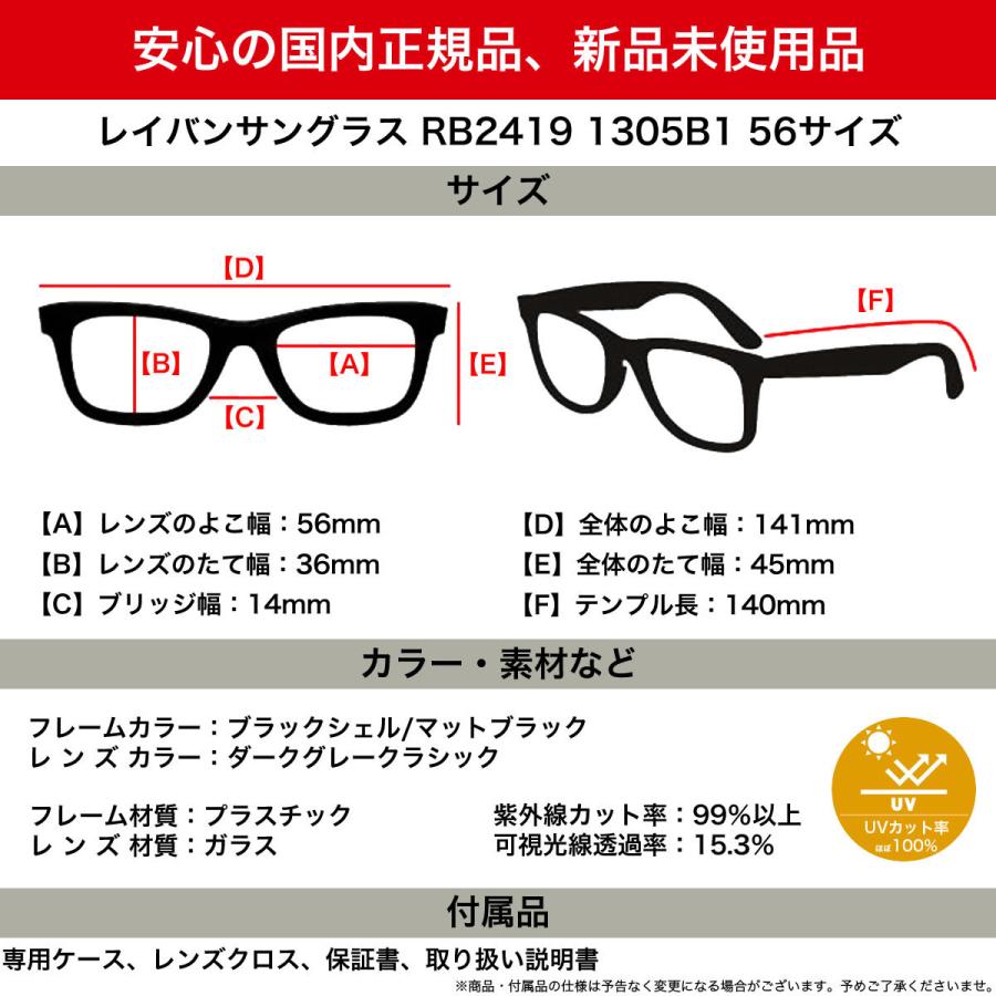 レイバン サングラス RB2419 1305B1 56 Ray-Ban OLYMPIAN II オリンピアン ツー Made in Italy イタリ｜thats-net｜07