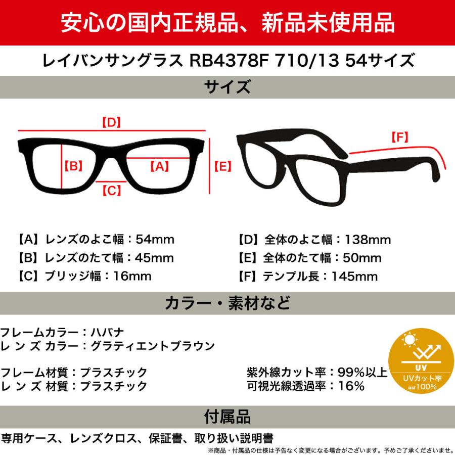 Ray-Ban（レイバン） サングラス RB4378F 710/13 54 Ray-Ban : メガネ