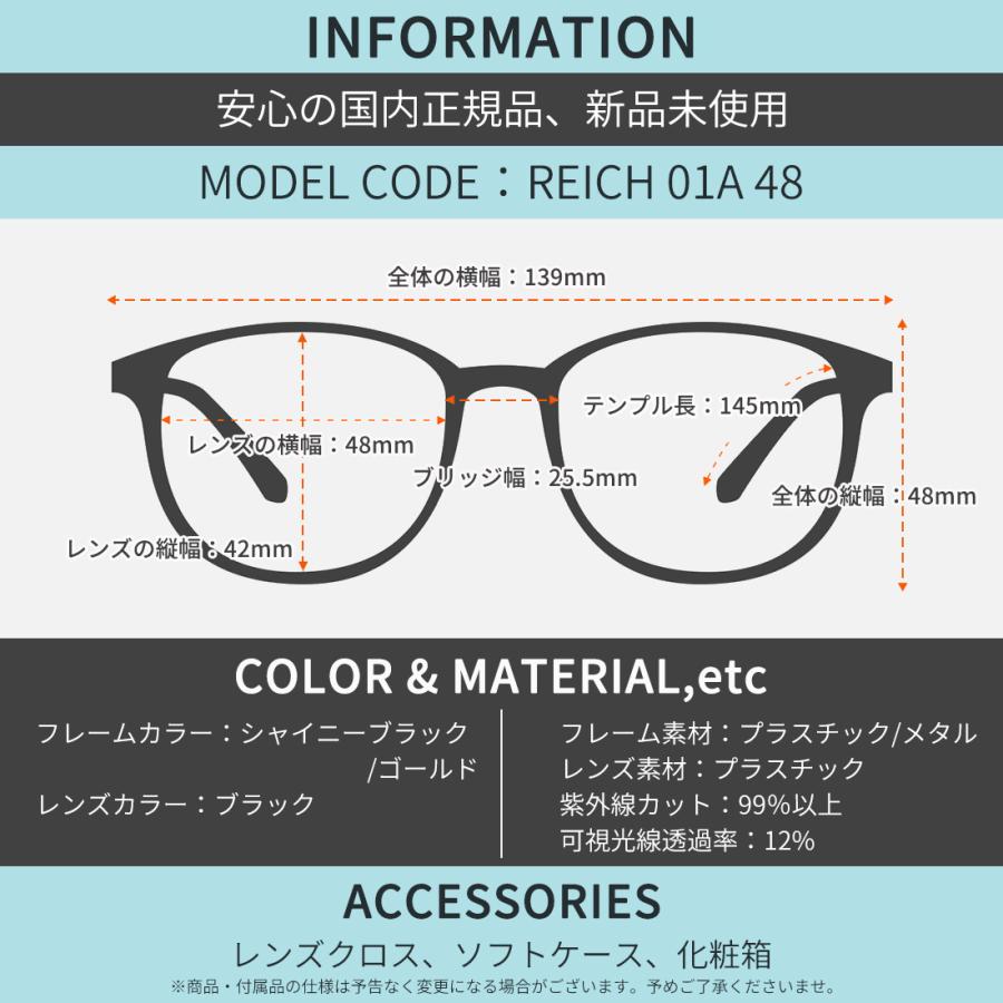 A.D.S.R. サングラス REICH 01A 48サイズ BKG/BK ライヒ ADSR