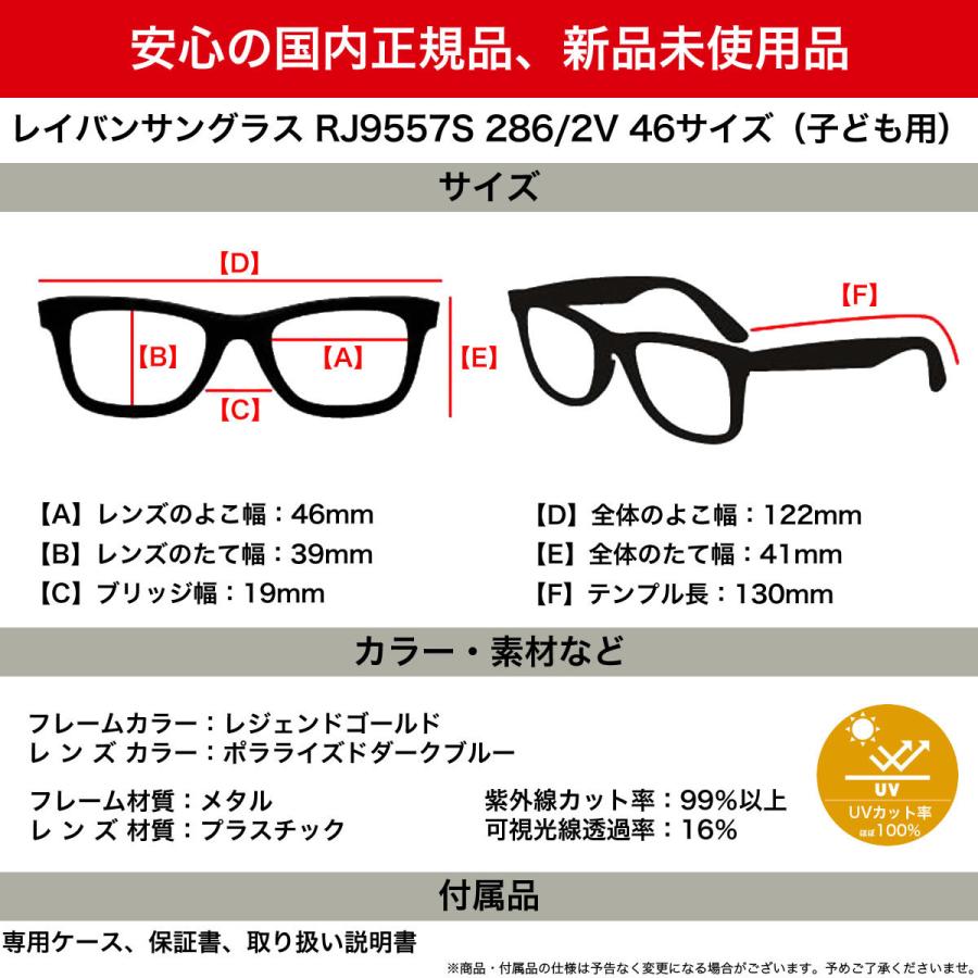 Ray-Ban（レイバン） サングラス RJ9557S 286/2V 46 Ray-Ban キッズ 