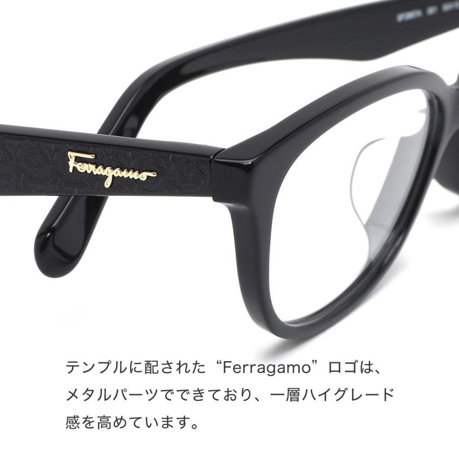 Salvatore Ferragamo サルヴァトーレ フェラガモ メガネ SF2857A 001 53サイズ ガンチーニ モノグラム おしゃれ 黒縁 くろぶち  made in Italy｜thats-net｜05