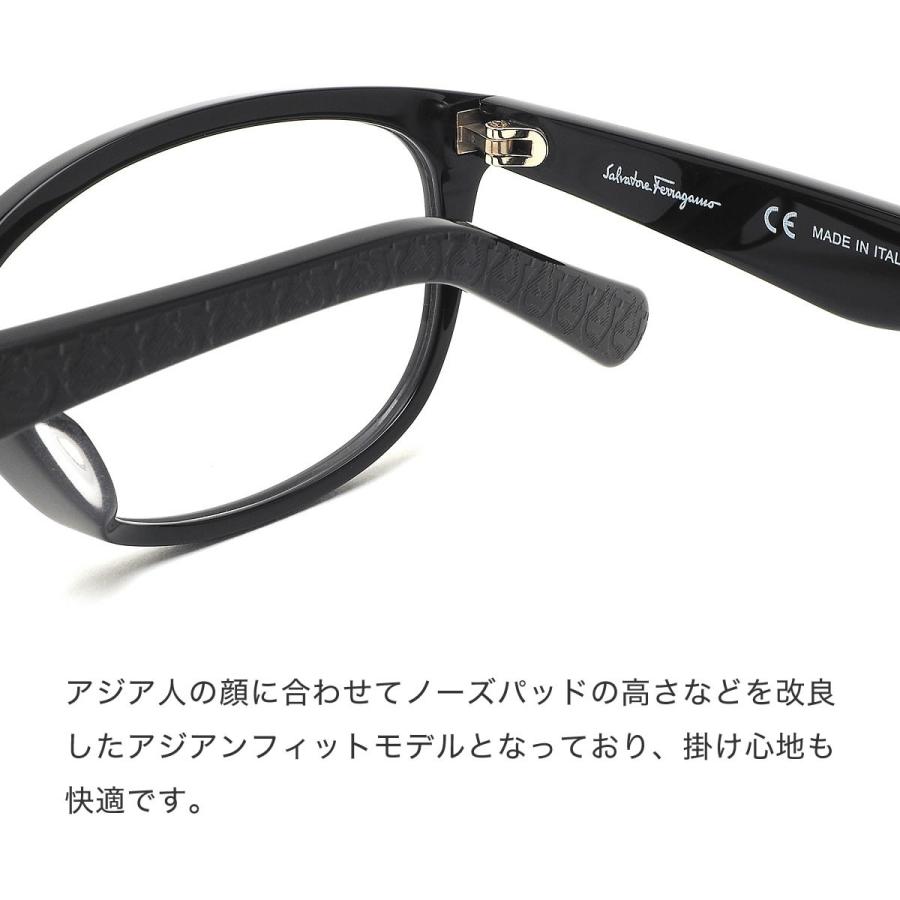 Salvatore Ferragamo サルヴァトーレ フェラガモ メガネ SF2857A 001 53サイズ ガンチーニ モノグラム おしゃれ 黒縁 くろぶち  made in Italy｜thats-net｜06