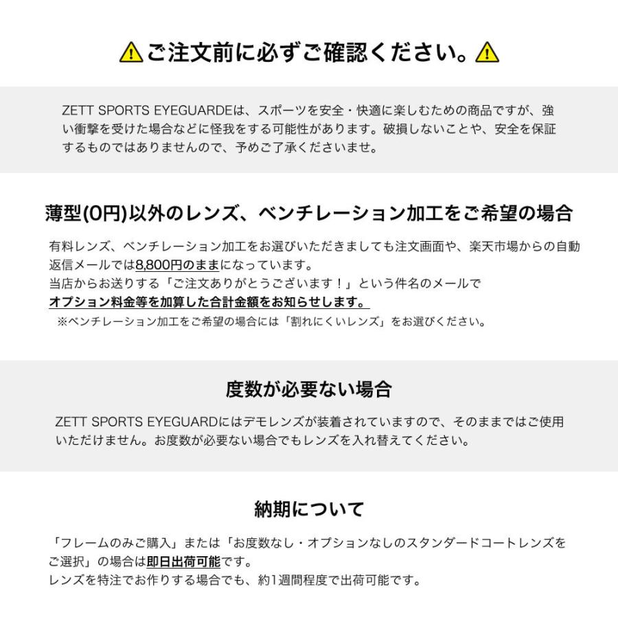 ゼット メガネ ZT-301 - 53 ZETT スポーツ用メガネ 度付き