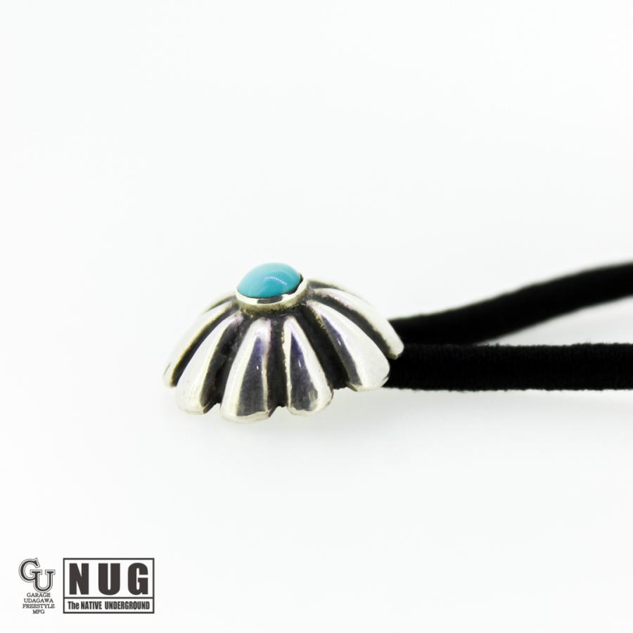 キングマンターコイズコンチョインディアンジュエリーシルバー925ヘアゴム