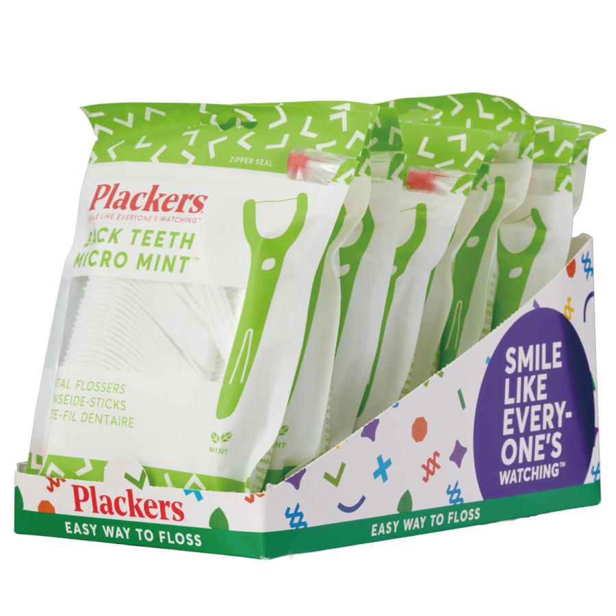 Plackers デンタルフロス ディープクリーンY型 ミント味 1箱 (75本入×8