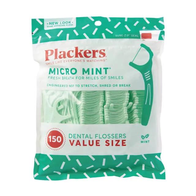 Plackers デンタルフロス マイクロクリーンミント味 150本 歯間ブラシ 歯垢除去 口臭予防 リーチ GUM クリニカ Ciユーザーに | Plackers