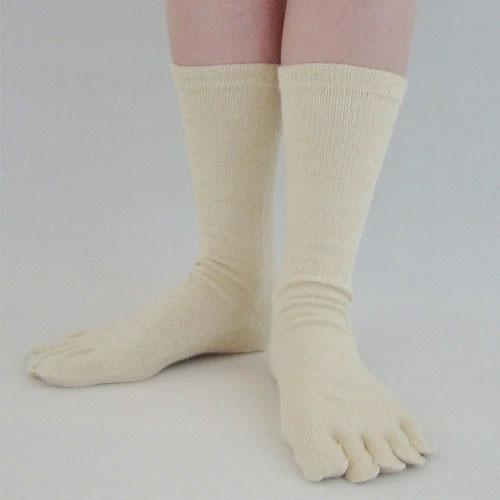 EMヘンプソックス 生成（5本指）　22-27cm | 