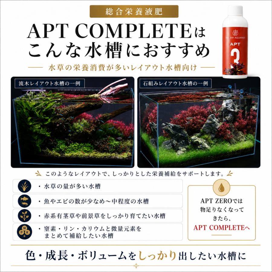 水草 液体肥料 オールインワンの水草水槽用 液体栄養剤 APT COMPLETE
