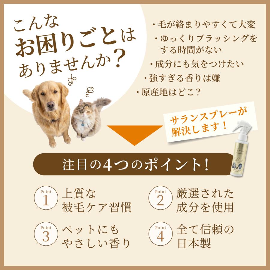 【25％オフクーポン配布中】犬 猫 グルーミングスプレー ブラッシングスプレー ドライシャンプー 静電気 消臭 保湿 Deaiwo Sarang Spray 100ml デアイヲ サラン |  | 07