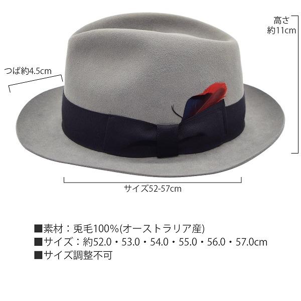 KNOX(帽子) ノックス KNOX 中折れハット グレー 兎毛 メンズ 父 KNOX(帽子) ノックス KNOX 中折れハット グレー 兎毛 メンズ 父