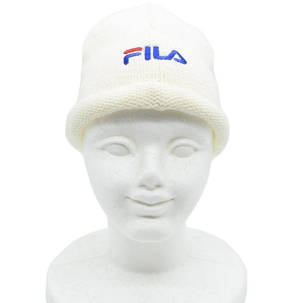 フィラ 子供 キッズ ジュニア ニット帽 FILA ホワイト 白 防寒 帽子 秋冬 144213104｜the-carucheratanhat｜02