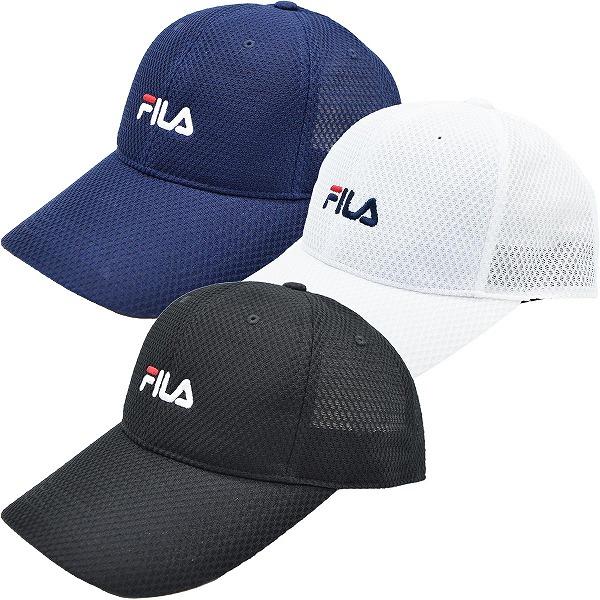 フィラ メンズ レディース メッシュキャップ FILA 手洗い UV ブラック 黒 紳士 婦人 男女兼用 帽子 春夏 232013007｜the-carucheratanhat｜02