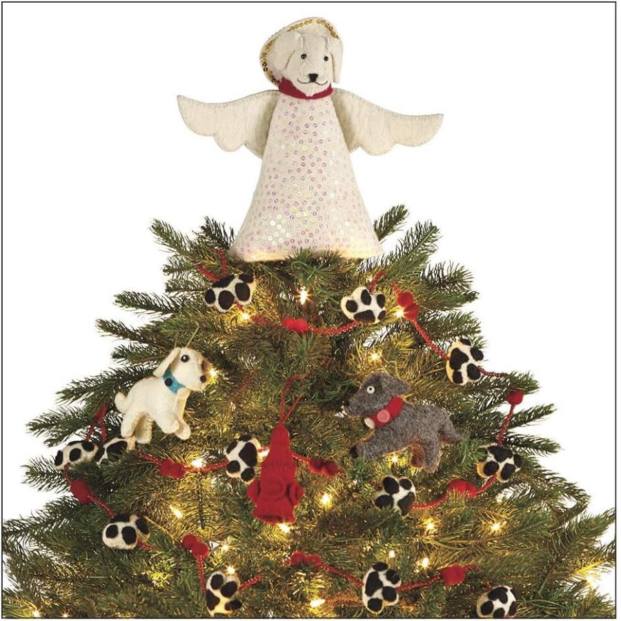 　Arcadia Home Handmade Felt Dog Angel Tree Topper in White並行輸入｜the-earth-ws｜02