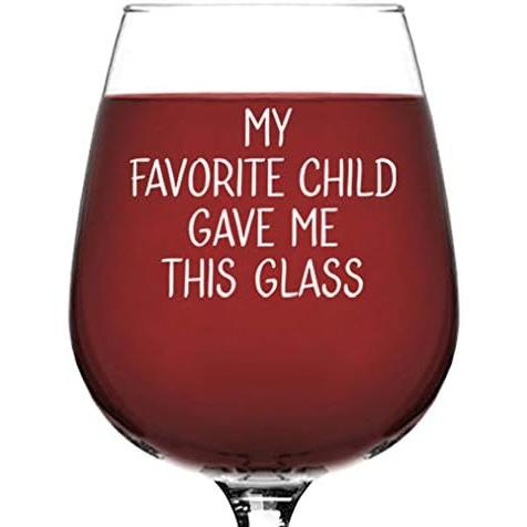 　My Favorite Child Gave Me This Funny Wine Glass - Best Christmas Gifts for Mom or Dad from Son, Daughter, Kids - Xmas Mom Gifts - Gag Birthd並行輸入｜the-earth-ws｜02