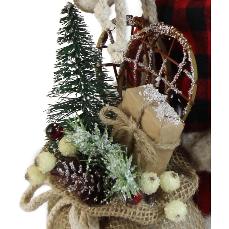 　Windy Hill Collection 16" Inch Standing Buffalo Plaid with Burlap Toy Sack Santa Claus Christmas Figurine Figure Decoration 168280並行輸入｜the-earth-ws｜04