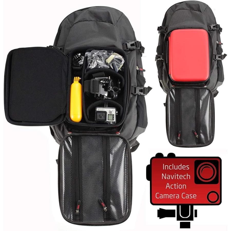 Navitech Action Camera Backpack ＆ Red Storage Case with Integrated Chest Strap - Compatible with The Campark X15 4K Action Camera 並行輸入｜the-earth-ws｜02