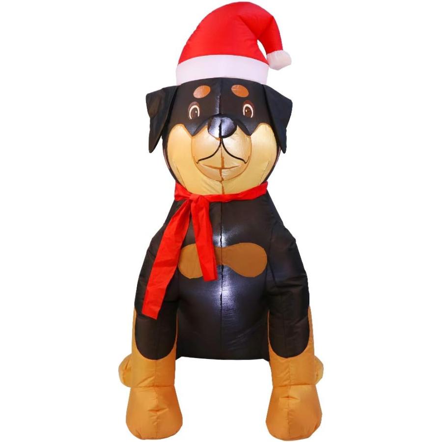 　PUP LIGHTS Outdoor Indoor Christmas Inflatable LED Lighted Rottweiler Dog Blow Up Holiday Yard Decoration並行輸入｜the-earth-ws｜02