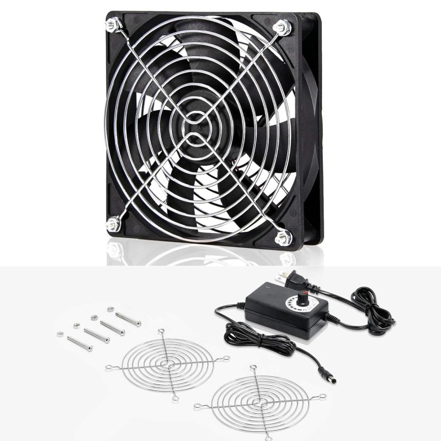 SXDOOL 120mm 110V 115V 120V AC Powered Fan with Speed Controller DC 3V to 12V, for Router Receiver DVR Playstation Xbox Component Cooling 並行輸入｜the-earth-ws｜07
