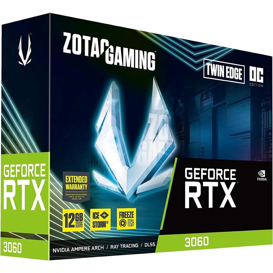 　ZOTAC Gaming GeForce RTX 3060 Twin Edge OC 12GB GDDR6 192-bit 15 Gbps PCIE 4.0 Graphics Card, IceStorm 2.0 Cooling, Active Fan Control, Free並行輸入｜the-earth-ws｜18