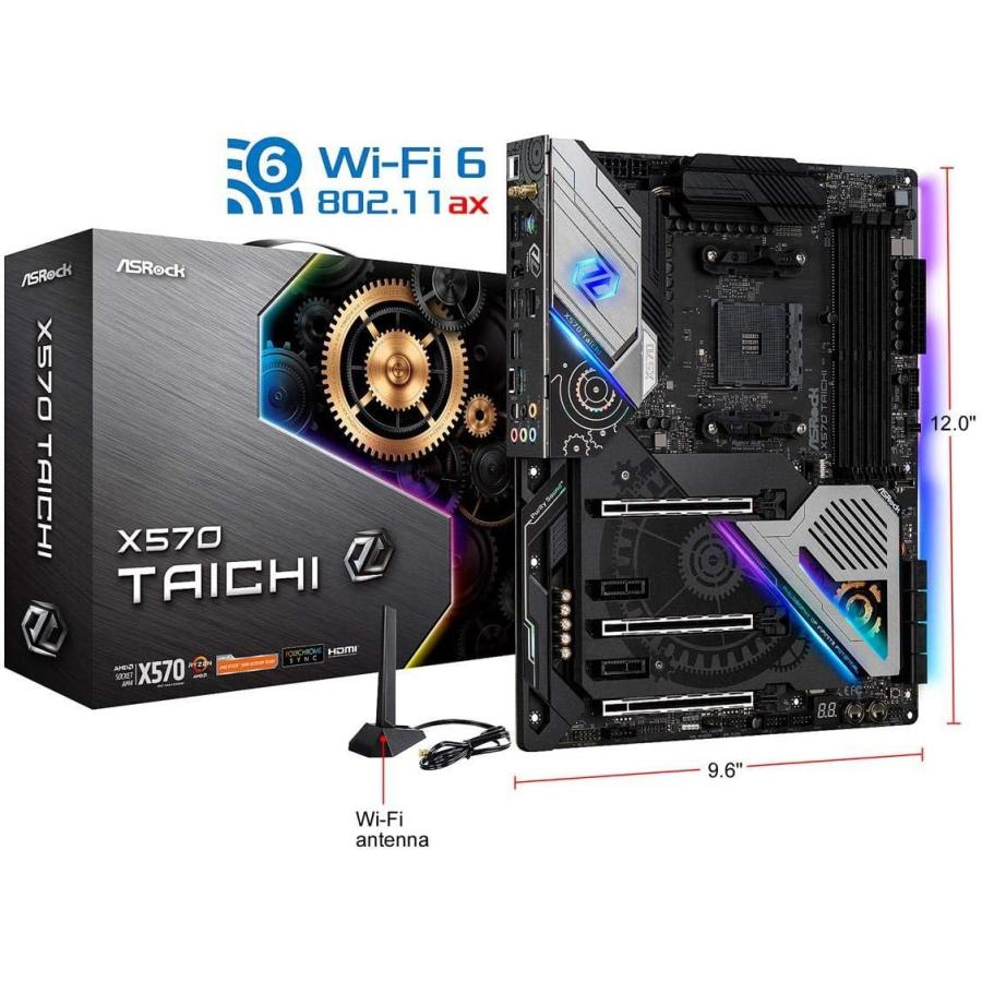 ASRock X570 Taichi AM4 AMD Premium X570 SATA 6Gb/s ATX AMD マザーボード 並行輸入｜the-earth-ws｜02