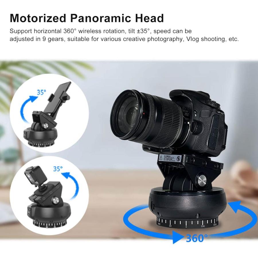 2.4G Motorized Panoramic Tripod Ball Head Auto Motorized Rotating Remote Control Pan Tilt Head with 3.5mm Shutter Release Interface Suitable  並行輸入｜the-earth-ws｜04