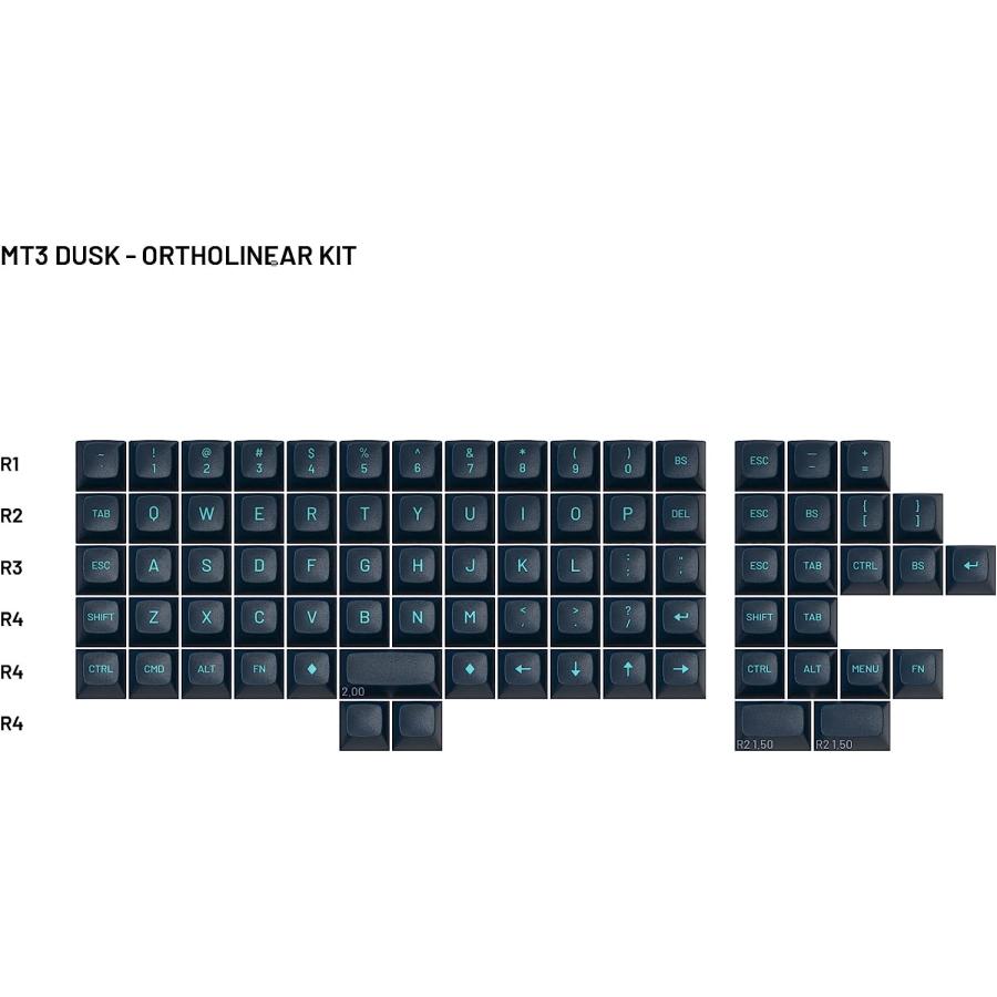 DROP Dusk キーキャップセット ABS Hi-Profile) ダブルショットレジェンド Cherry MXスタイルキーボード 40% OLKB Planck Preonic (オルソキット) MT3 並行輸入｜the-earth-ws｜02