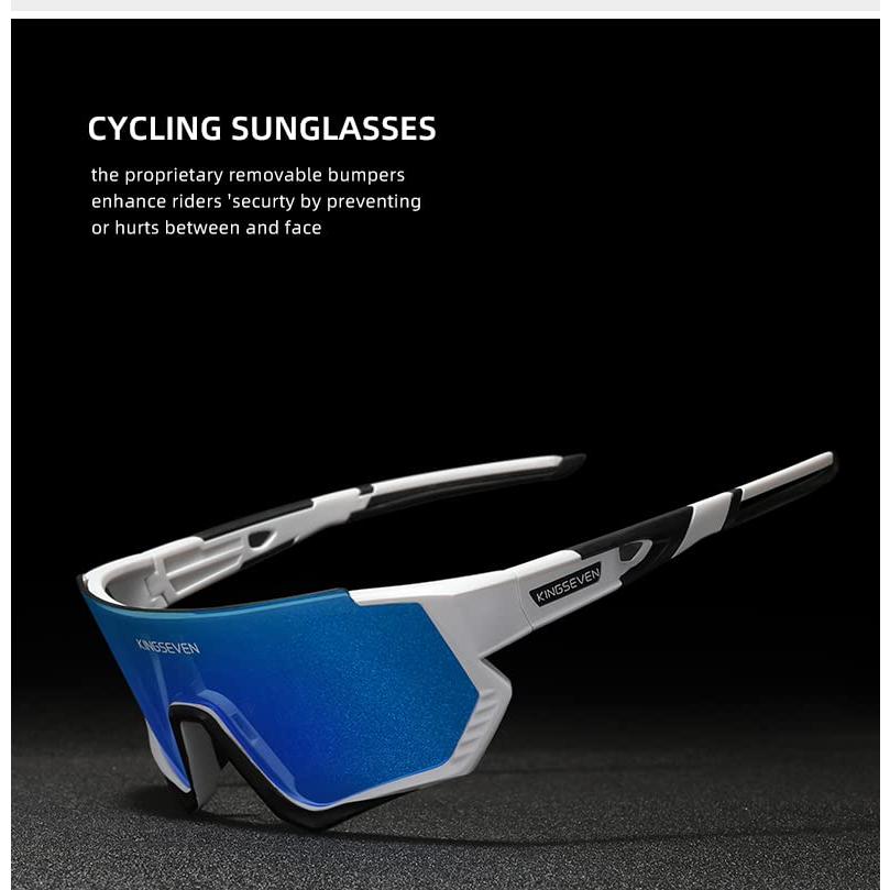KINGSEVEN Polarized Cycling Glasses for Men Women Bicycle Sports MTB Road Bike Sunglasses with 3 Interchangeable Lenses LS910 (C02 Limited Bl 並行輸入｜the-earth-ws｜07