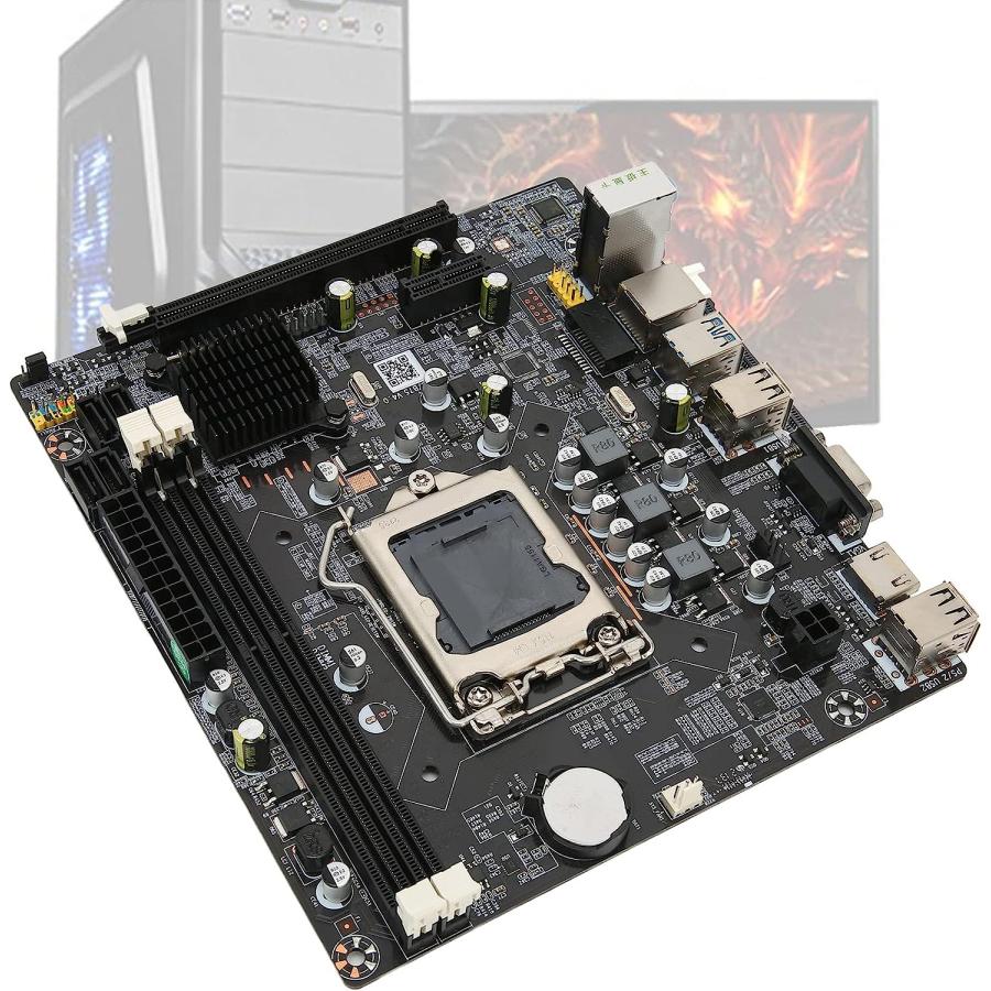 LGA 1155 DDR3 Computer Motherboard Mainboard, for Intel Gaming Motherboard with 3 SATA2.0/1 SATA3.0, Dual Channels DDR3 RAM, 4PIN/24PIN Power 並行輸入｜the-earth-ws｜06