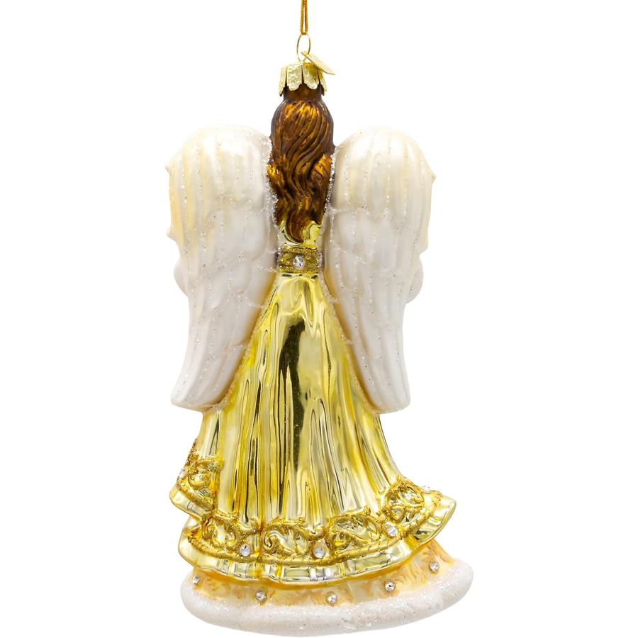 で公式に取扱 Kurt S. Adler 7” Bellissimo Elegant Golden Angel with Staff Glass Christmas Ornament BELL0022並行輸入