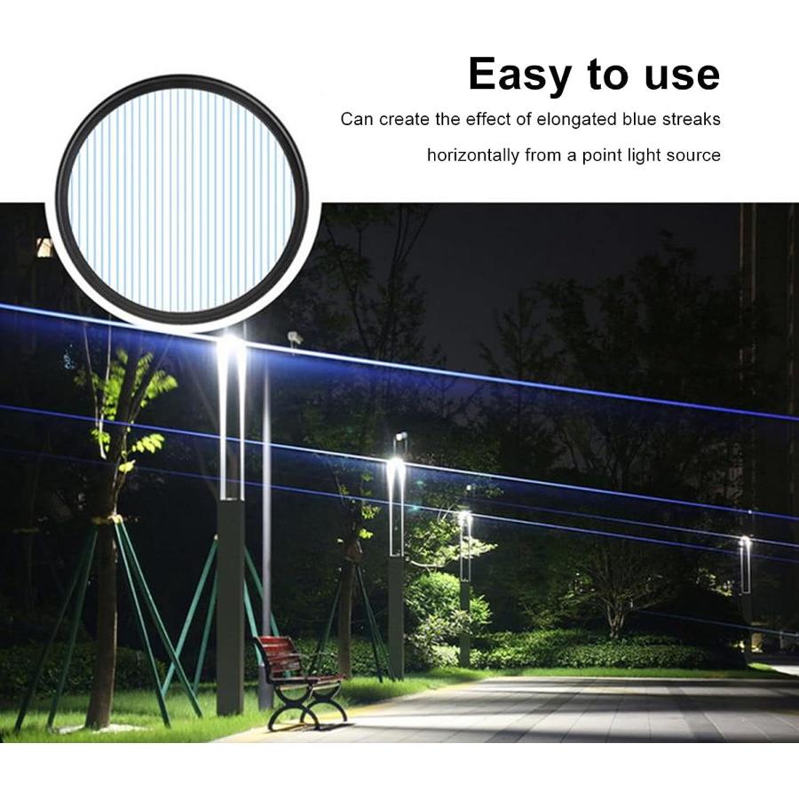 Camera Special Effects Filter, 77mm Anamorphic Light Flare Effect Filter, Blue Streak Special Effects Lens Filter, Special Effects Filter Len 並行輸入｜the-earth-ws｜05