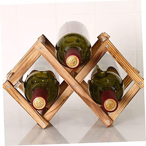 大人気ブランド Veemoon Small Wine Rack Wine Rack Collapsible Shelf Mini Can Fridge Desktop Shelf Water Bottle Organizer for Cabinet Wood Light Brown Bottle 並行輸入