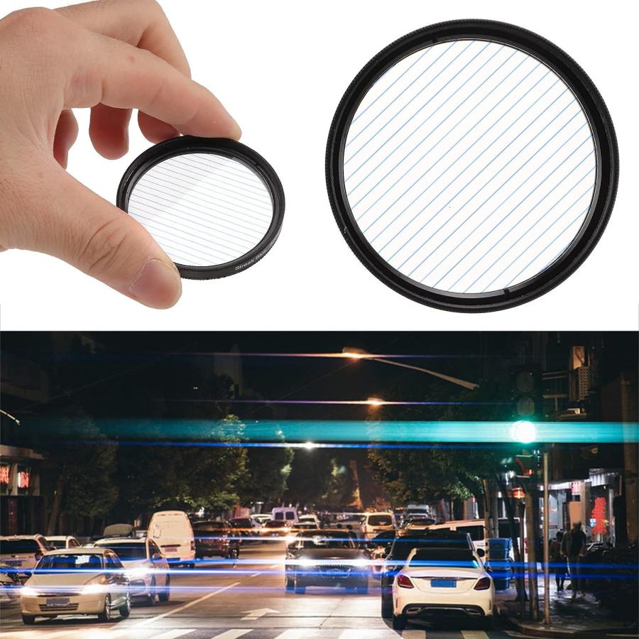 Blue Streak Lens Filter, Compact Low Reflection Blue Streak Special Effects Filter Scratch Resistance Ultra Low Color Skew for Photography(52 並行輸入｜the-earth-ws｜02